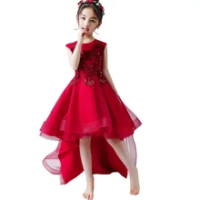 Свадебное платье для девочек детское вечернее платье со шлейфом платье принцессы платье с цветами для мальчиков и девочек