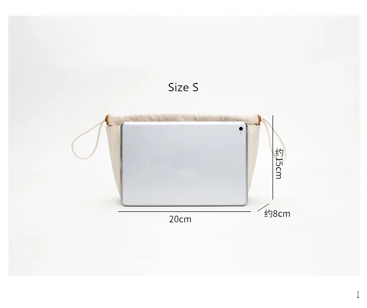 Cosmetic bag canvas Insert Bag Fit For designer brand large capacity tote bag base shaper Makeup Inner Organizer bag 6