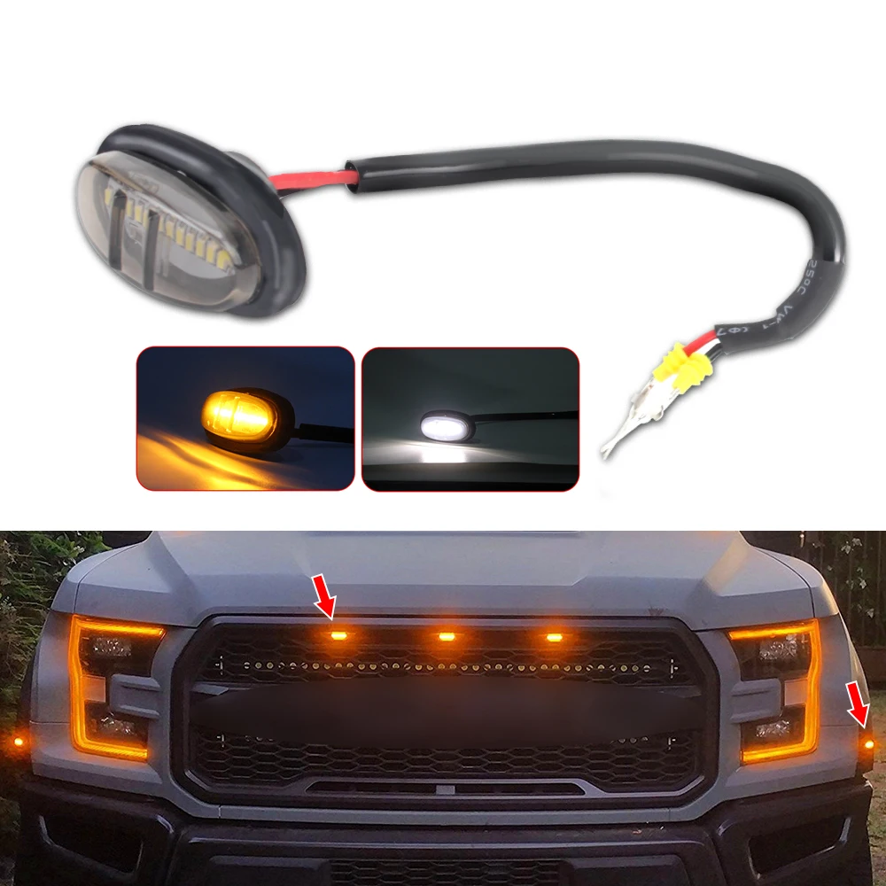 12V Auto Grille Lights Led Drl Day Running Lampen Wiel Wenkbrauw