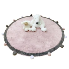 Коврик для игры в северную Европу с помпонами, Детский плюшевый хлопковый коврик, коврик для игры, коврик из чистого хлопка