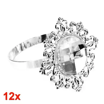 

12pcs Bling Acrylic Napkin Rings Napkins Holder Wedding Party Banquet Dinner Christmas Decor Favor DNJ998