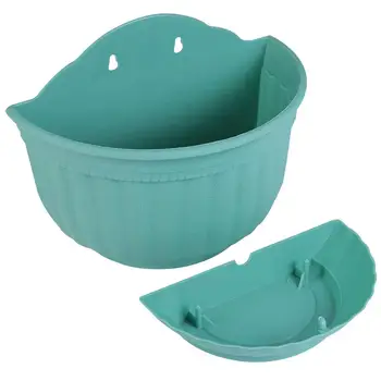 

European Style Wall-Mounted Flower Pot Semi-Circular Flower Pot Imitation Leather Pattern Flower Basket Garden Decoration