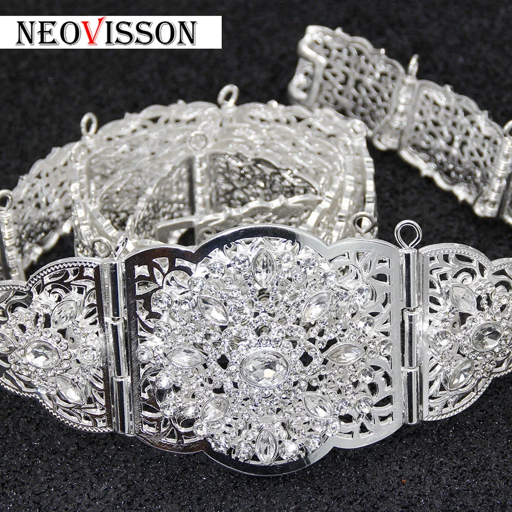 NEOVISSON morocco rhinestone металлический поясной ремень для женщин caftan Свадебные украшения для тела Золотой Цвет Регулируемая цепочка