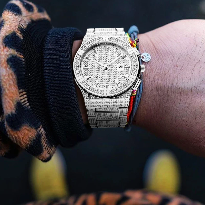 

Mens Diamond Watch New Fashion Casual Design Superior Chinese Wholesale Waterproof Wristwatches Luxury Unique Iced Out Watch