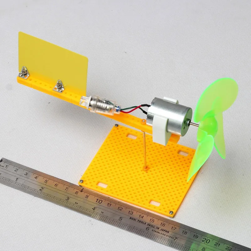 Miniature Wind Turbine Model DIY Kits Micro Generator DC Motor + Blade + LED Holder DC 0.1V-18V solar wind generator