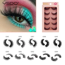 Пушистые ресницы, 5 пар, норковые ресницы, натуральные, длинные, макияж, 3d ресницы, ручная работа, накладные ресницы, полная полоса, ресницы, 3d норковые ресницы