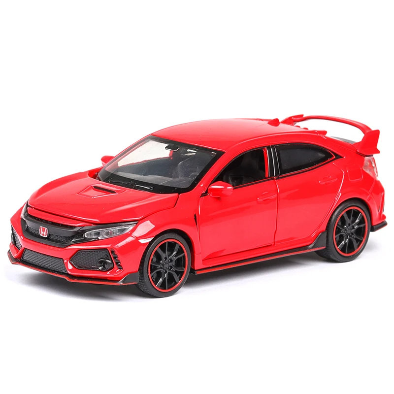 1:32, высокая имитация, Honda Civic, TYPE-R, сплав, модель автомобиля со звуком, светильник, коллекция автомобилей, игрушки для детей, взрослых, подарки - Цвет: No Original Box