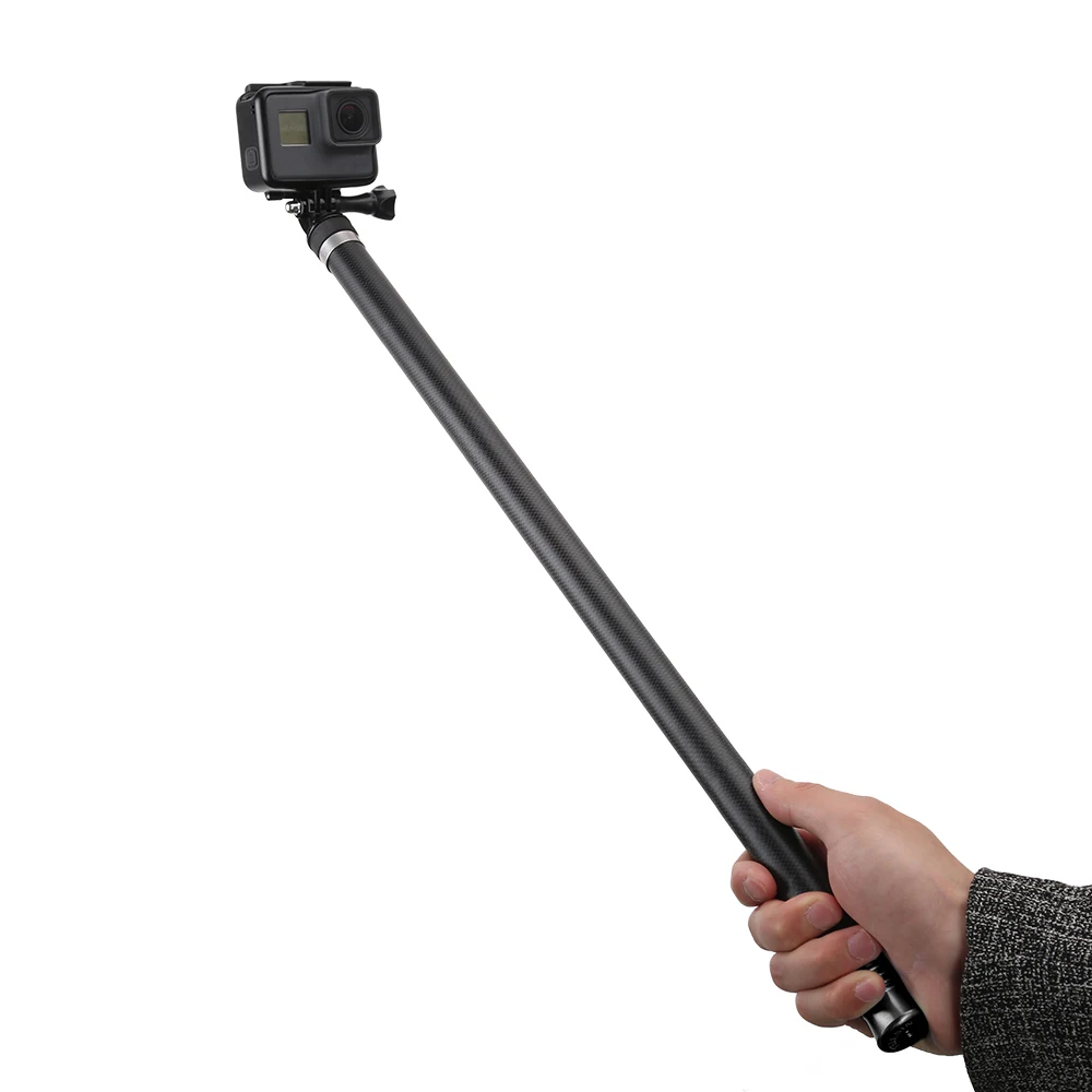 Fibra de Carbono Vara para Gopro Telesin Ultra Longa Selfie Hero 10 9 8 Preto 7 6 5 Insta360 um Dji Osmo Câmera Ação Monopé 2.7m - Image 4
