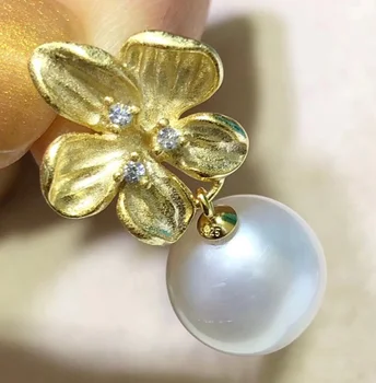 

Natural white round Pearl 925 pendant necklace