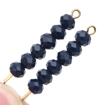 

Crystal Glass Faceted Rondelle beads 4x6mm, Candy Color Opaque Lazuli Blue -(BZ06-155)/ 95pcs