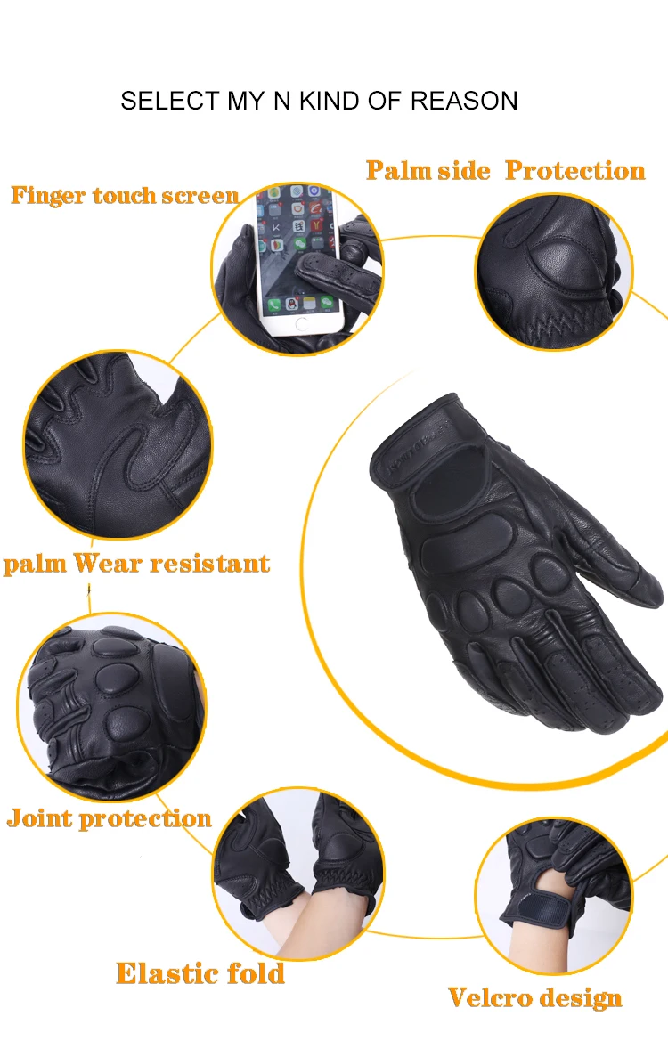 Guantes de moto Knight anticaida Knight pantalla taptil транзистируемый de dedo completo Guantes de moto retro SKG531