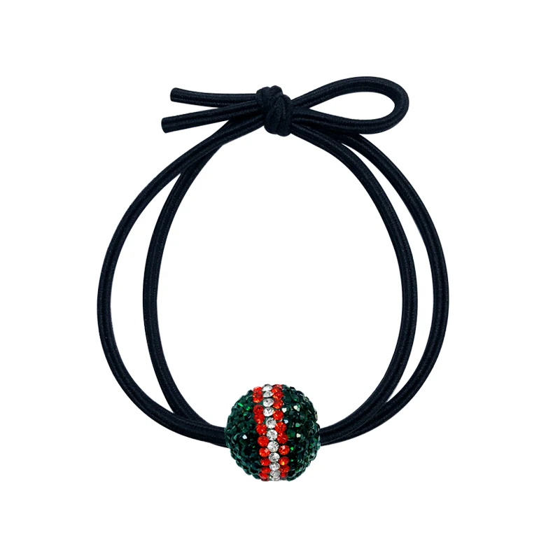

ins head rope Korea cute soft ceramic rhinestone ball hair rope net red small fresh double durable girl hair ring