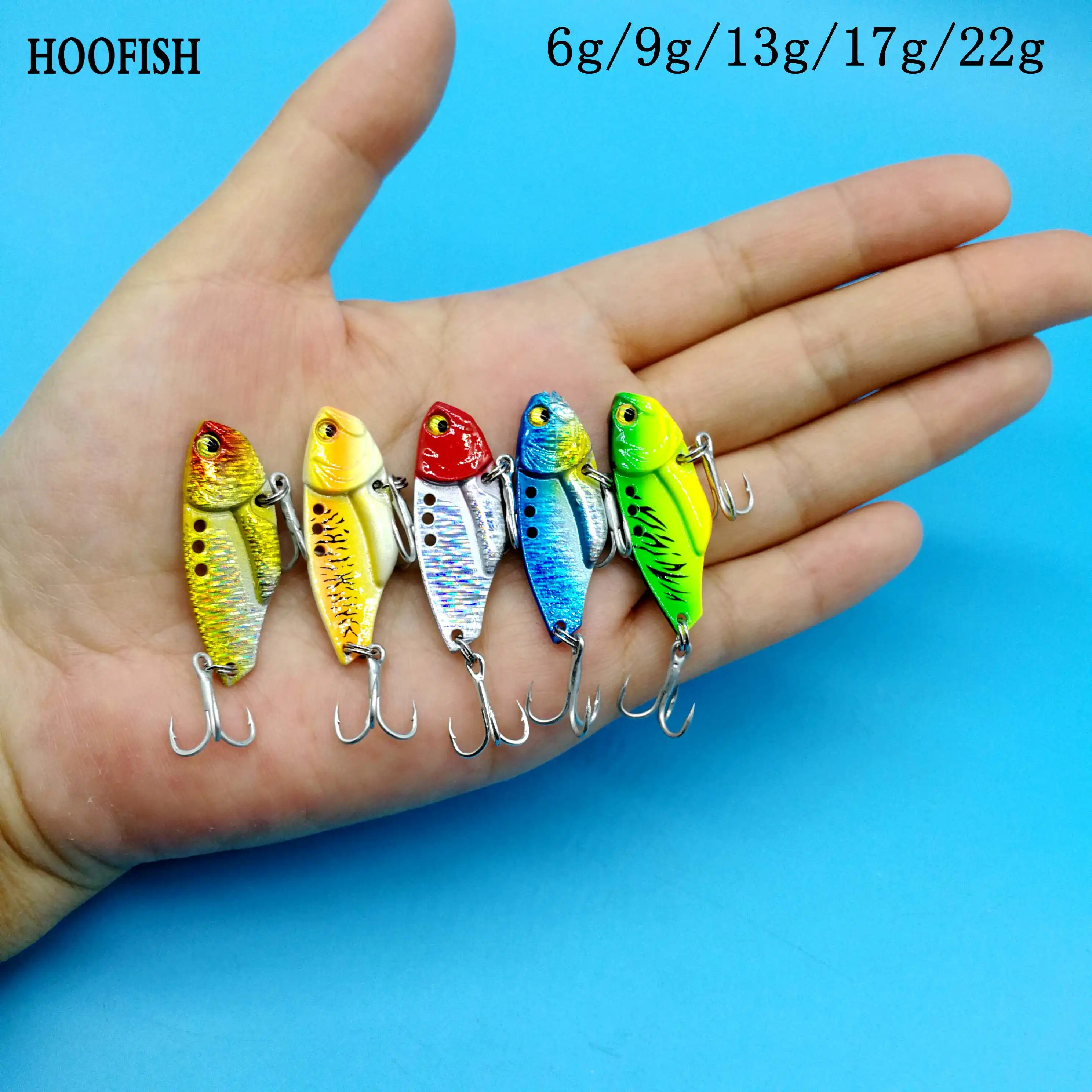 HOOFISH 5 шт./лот металлическая Приманка VIB для рыбалки 6 г/9 г/13 г/17 г/22 г вибрация погружающаяся приманка Isca