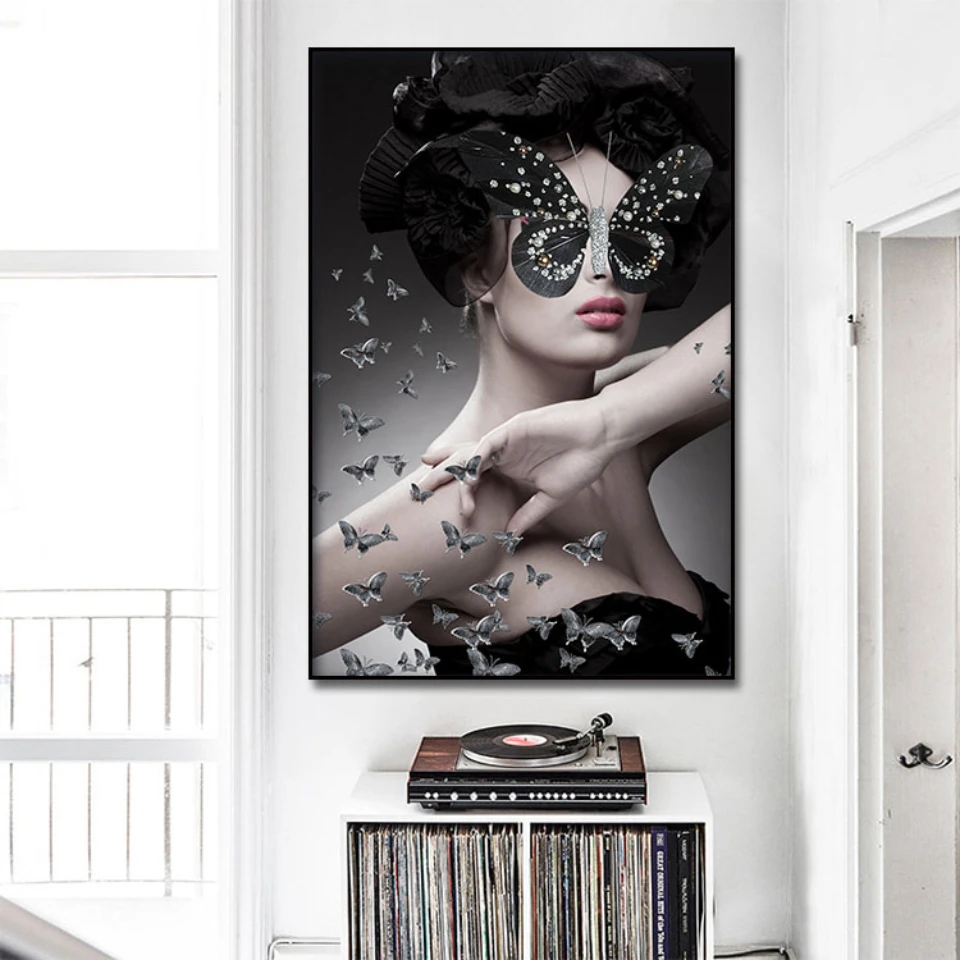

Abstract Butterfly Lady POSTER 1pcs Modern Home Wall Decor Canvas Picture Art HD Print Painting On Canvas for Living Room
