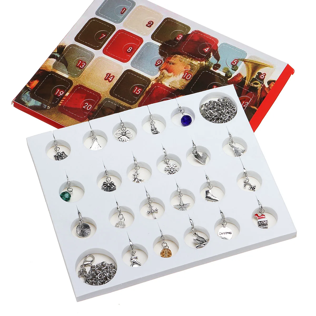 Год Адвент календарь с браслетом ювелирные изделия ожерелье Счастливого Рождества подарок DIY календарь Декор