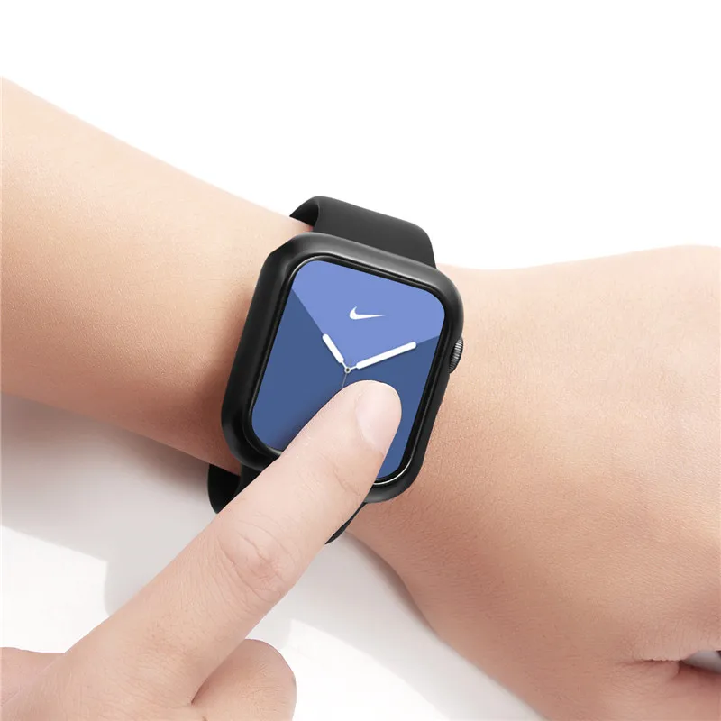 PC защитный чехол 40 44 мм для Apple Watch 5 4 защитная крышка для экрана бампер для iWatch ударопрочный корпус рамка аксессуары