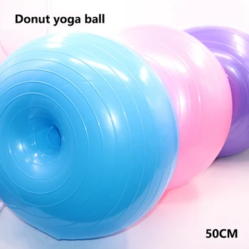 

Yoga Doughnut Balls Pilates Fitness Gym Balance Fitball Exercise Workout Yoga Massage Ball Inflatable Exercise Training Inflator