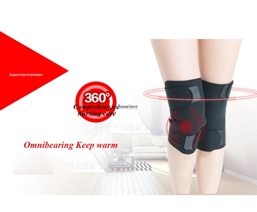 1 pair High Quality OK cloth fabric spontaneous hot knee protector Magnetic therapy far-infrared spontaneous hot knee protector