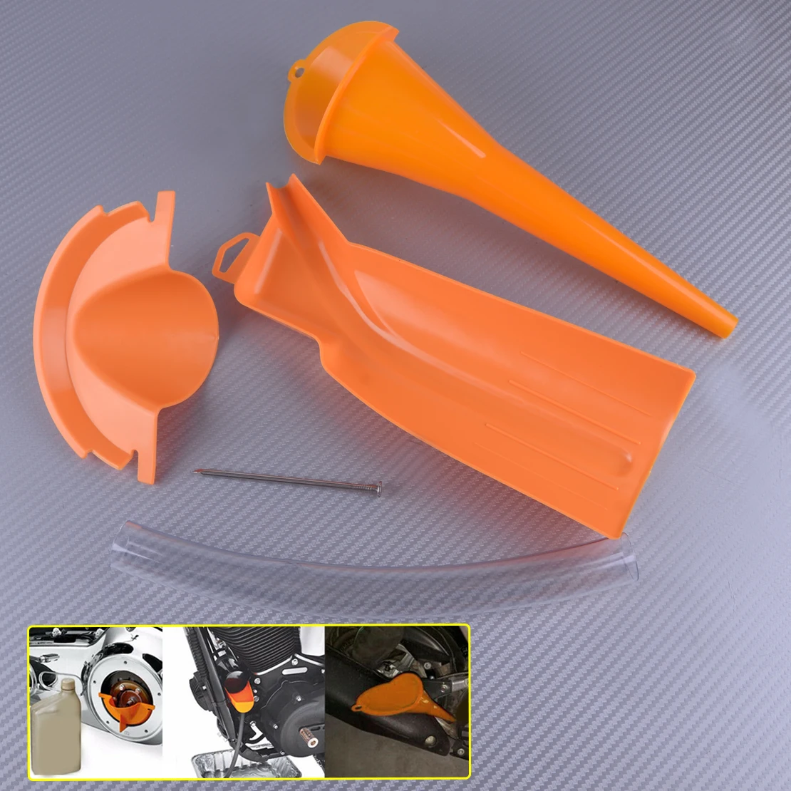 

DWCX Universal Motor Accessories Primary Case Oil Fill & Drip-Free Oil & Crankcase Fill Funnel Fit for Harley Touring