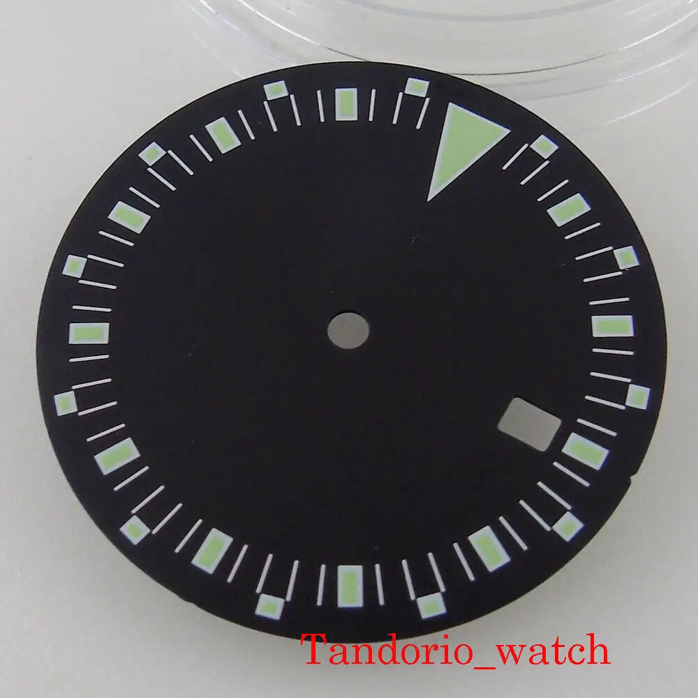 

Green Luminous 31mm Black Sterile Watch Dial Fit for MIYOTA 8215 821A 82 Series MINGZHU 2813 3804 Automatic Movement
