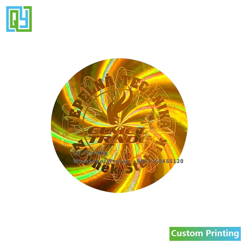 

10000pcs 50x50mm Free Shipping Custom Tamper Evident Hologram Stickers Golden Foil 3d Holographic Gold Labels Void Open Seal Tag