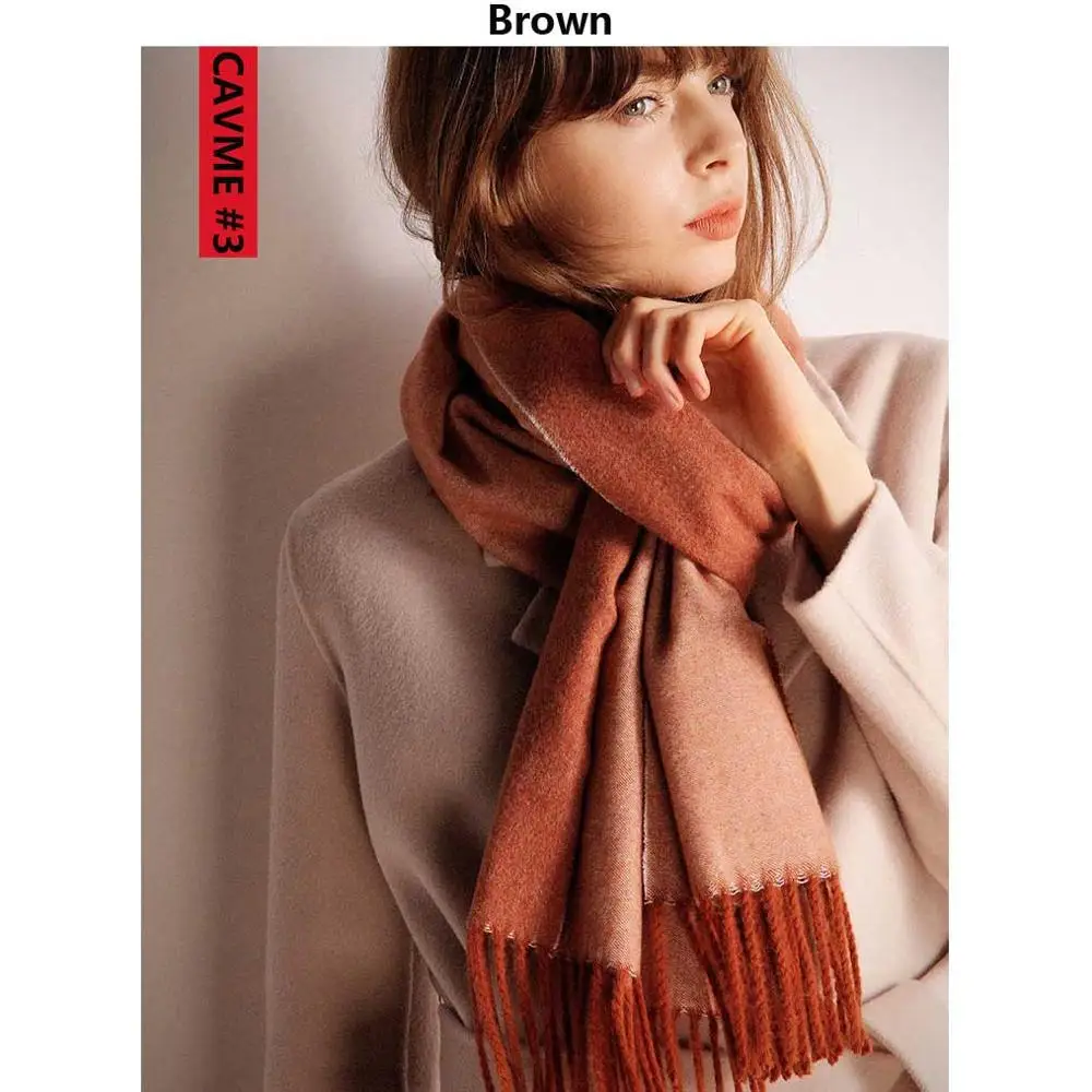 CAVME Winter Unisex Basic Wool Scarf Largue Size Woolen Warp for Women CUSTOM Letters Double Colors - Цвет: CAVME 3