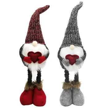 

2pcs Decorative Gnome Ornaments Showcase Standing Doll Christmas Decor