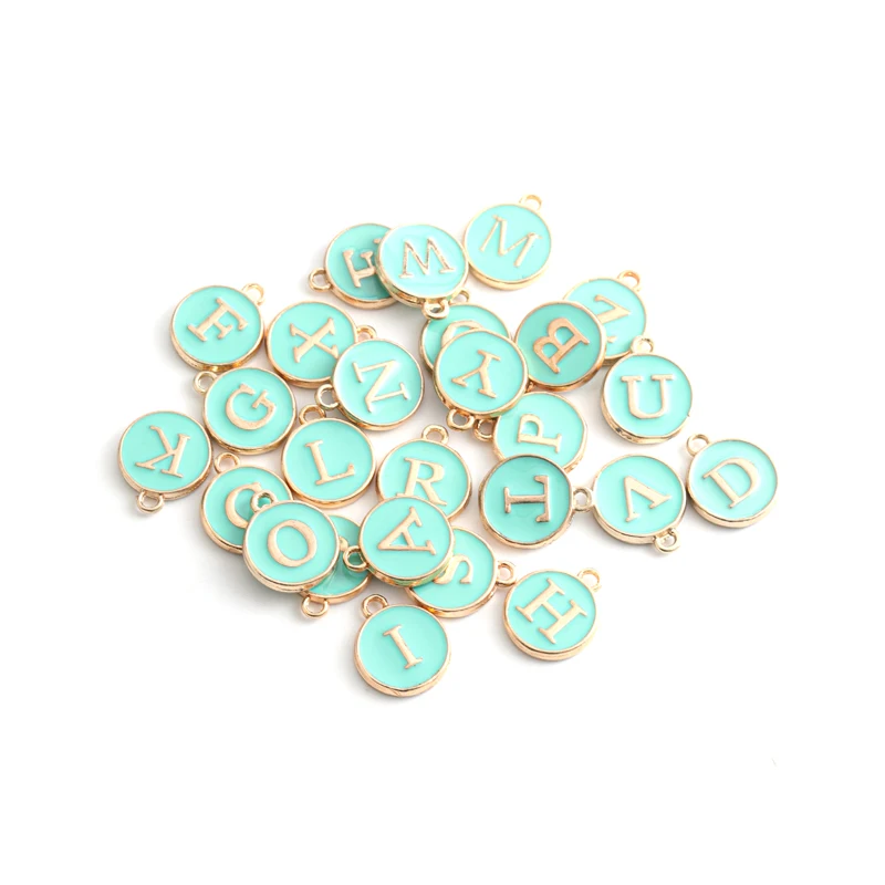 New 12*14mm A-Z Letter Charms Enamel Charms Alphabet Initial Letter Handmade Pendant For Diy Bracelet Jewelry Making Wholesale
