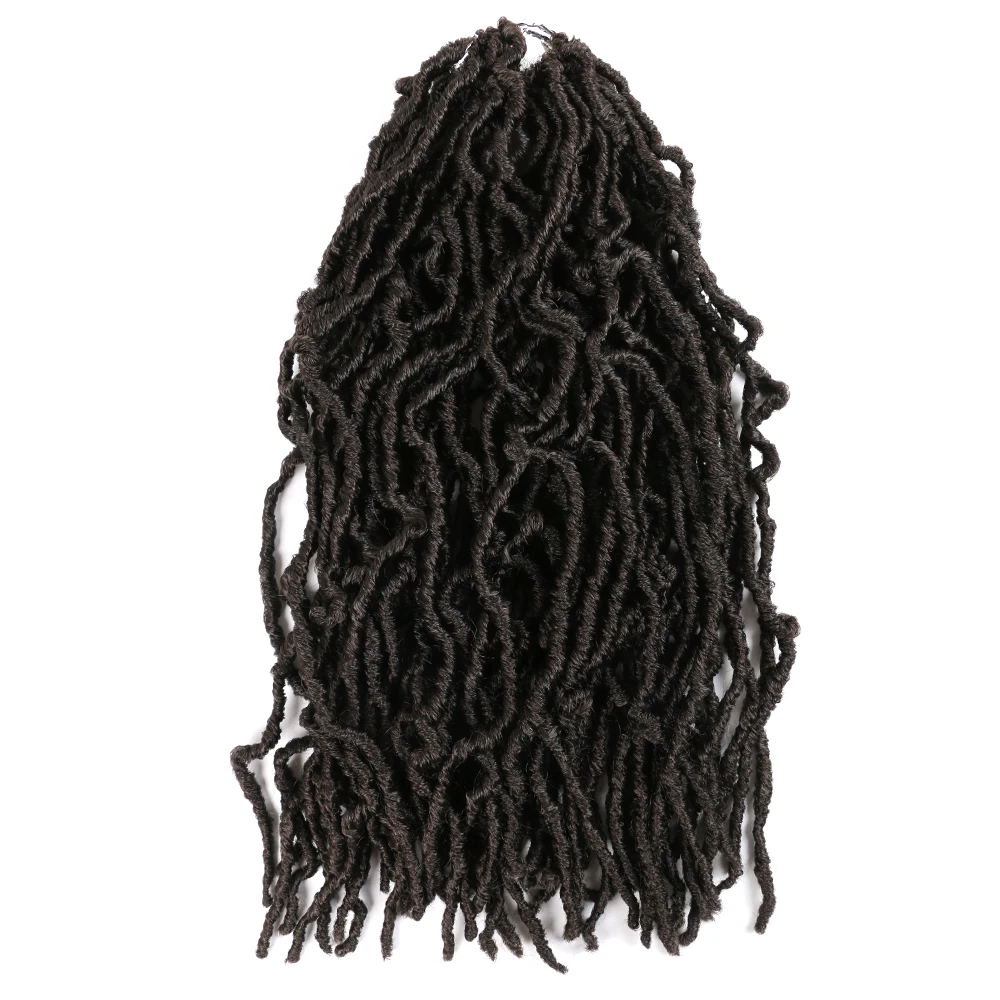 Aigemei Nu Locs богиня Faux Locs Curly Омбре косички волос 18 дюймов 21 прядь/упаковка синтетические крючком косички волос Exntension