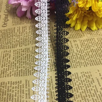 

1Yards Embroidery Lace Fabric High Quality Lace Fabric Collar 2cm Lace Ribbon Trimmings For Sewing Trim Wedding dentelle LA28