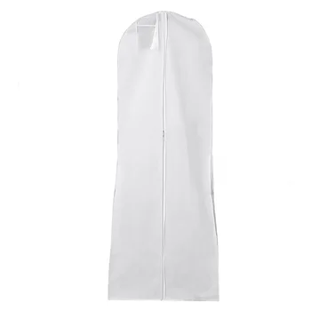 

1.8 M Breathable Hang Pouch Wedding Dress Bridal With Storage Bag White Garment Dust Cover Extra Large