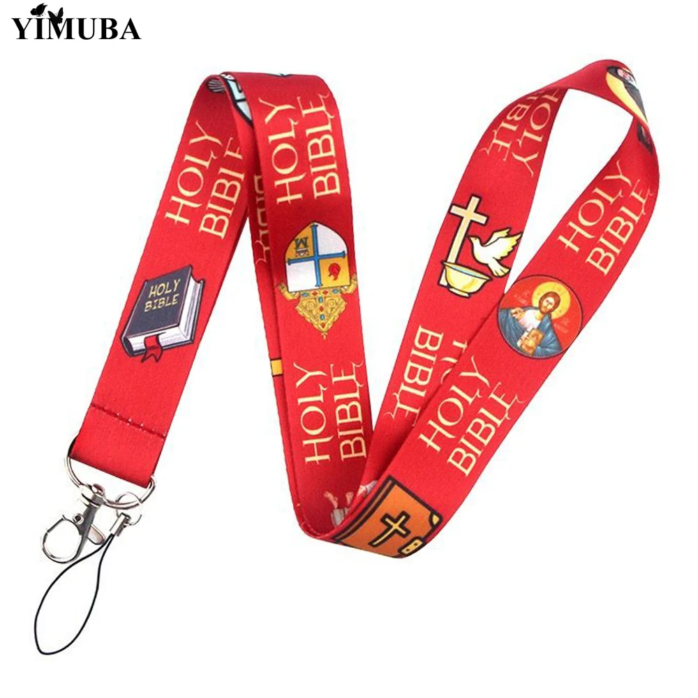 YIMUBA Peace Love Cross Jesus Lanyard брелок для ключей с надписью святая Библейская Цитата
