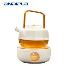 Современный простой белый керамический чайник нагревательная база свеча вареный чай нагреватель кофе молоко грелка плита чай церемония Аксессуары подарок