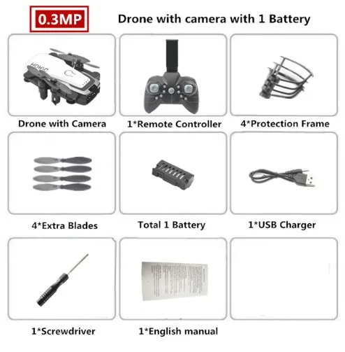 With retail box Мини Радиоуправляемый Дрон с камерой HD складной вертолет 0.3MP фиксированная высота маленький пульт дистанционного управления квадрокоптером Карманный Дрон Лучший подарок игрушки - Цвет: With retail box