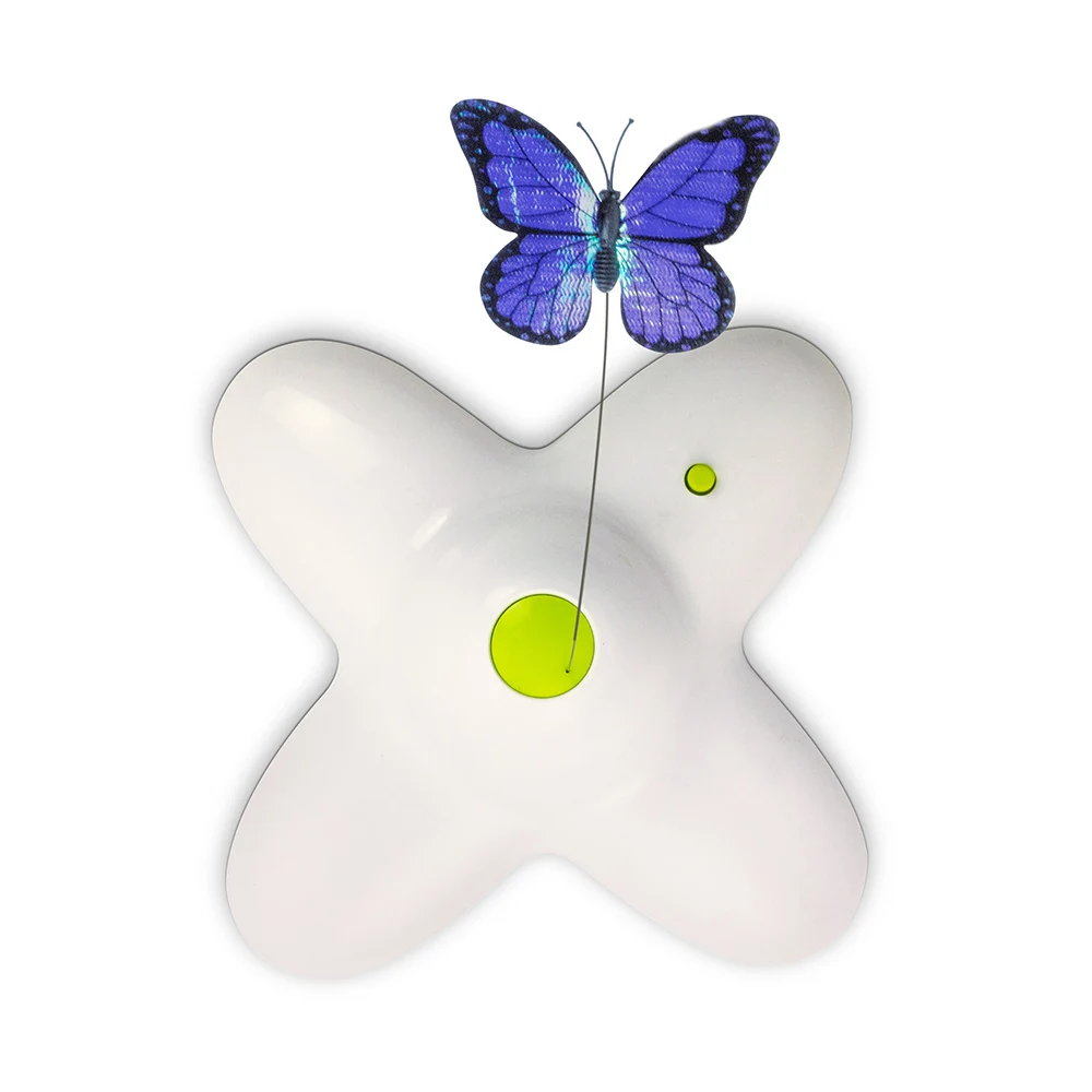 ALL FOR PAWS Luminous Butterfly Wand Interactive Cat Toy Electric Rotating Butterfly Scratch Toy for Cat Pet