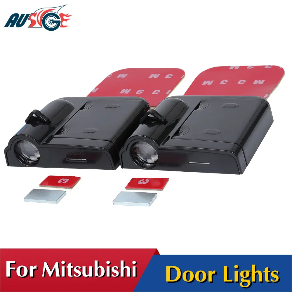 

2x LED LOGO Car Door Laser Projector Light For Mitsubishi asx lancer 10 9 outlander pajero sport l200 carisma galant eclipse evo