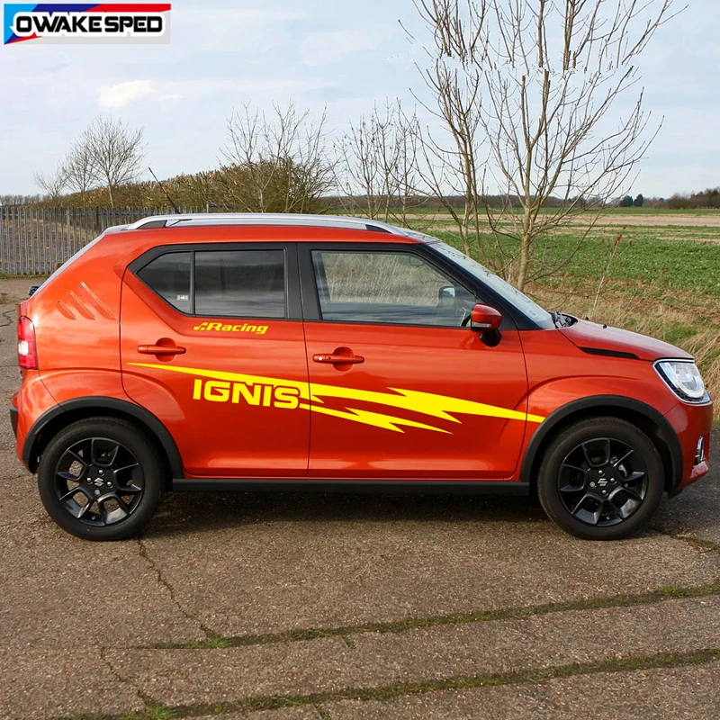 Racing Sport Stripes Car Both Side Body Decor Sticker For SUZUKI-IGNIS Auto Door Vinyl Decals Exterior Accessories (1)