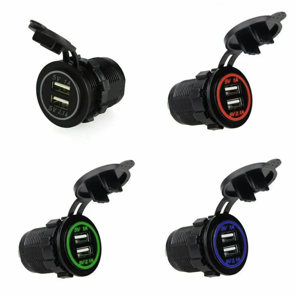 12V розетка для автомобильного прикуривателя дистрибьютор двойной USB прикуриватель зарядное устройство адаптер питания розетка