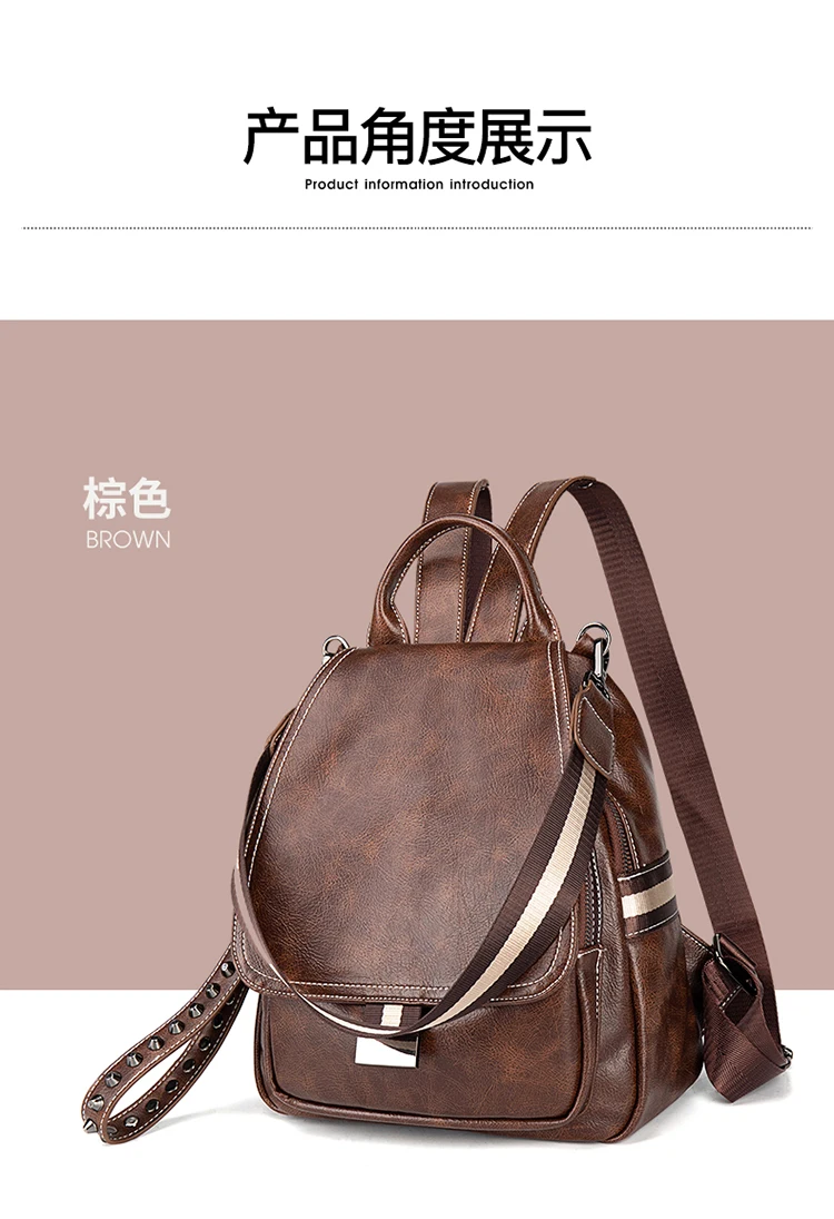 Couro genuíno mochila feminina 2020 nova moda