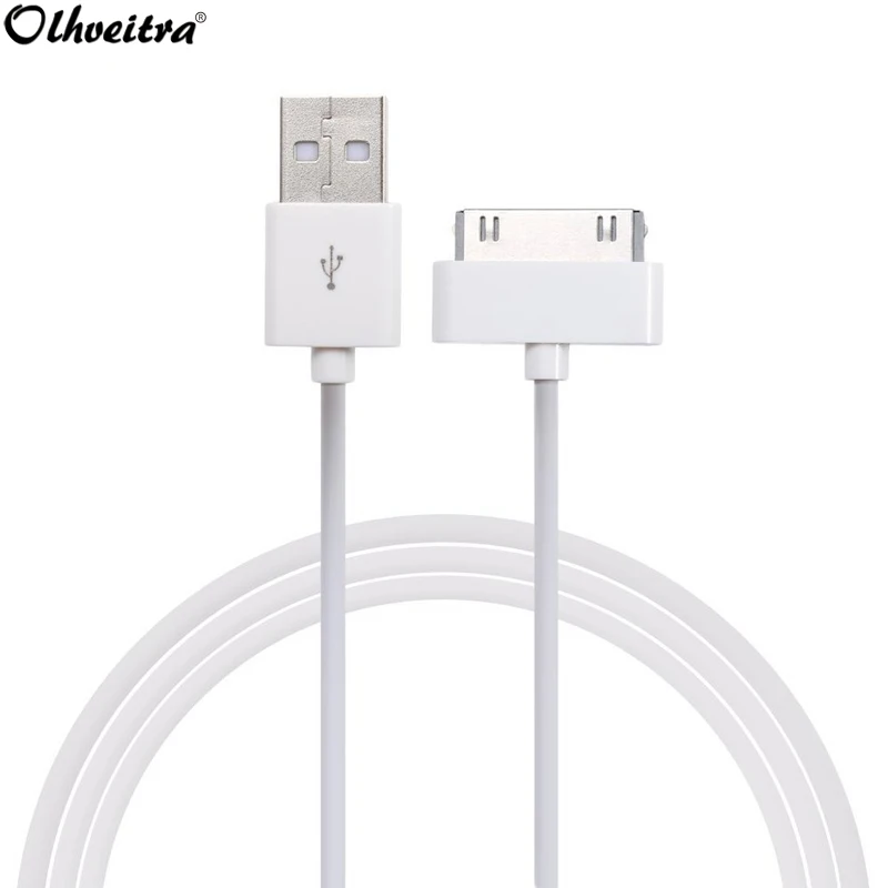 Olhveitra USB Data Cable Wire Charging For iPhone 4 s 4s 3GS 3G iPod Nano iPad 2 3 Charger Cable 30 Pin Cargador Charging Kabel