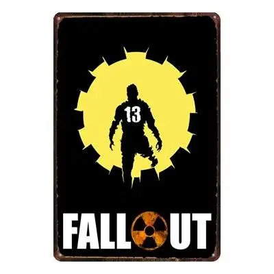 Fallout металлический знак потертый шик Винтажный стиль настенный Бар Кафе Магазин домашнее Искусство ремесло Ретро Украшение Металлическая живопись жестяная вывеска настенная