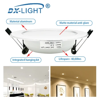 

LED Downlight 220V 230V 240V Indoor Lighting 3W 5W 7W 9W 12W 15W Recessed in LED Ceiling Downlight Light Cold Warm white Lamp