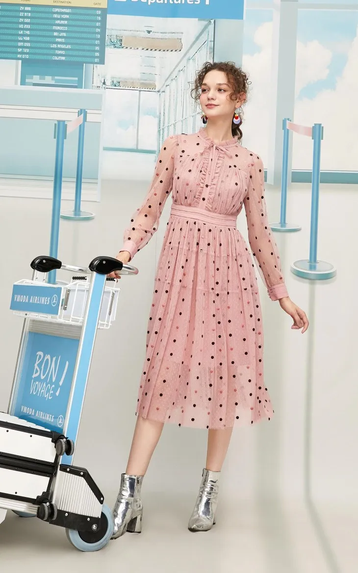 Vero Moda женское элегантное шифоновое платье в горошек во французском стиле | 31937D512