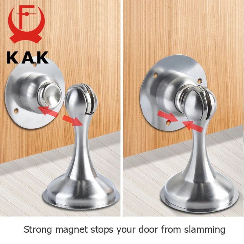 Door Stopper Magnetic Door Stopper KAK Stainless Steel Hidden Door Holders Catch Floor Wall Mounted Nail-free Doorstop Hardware