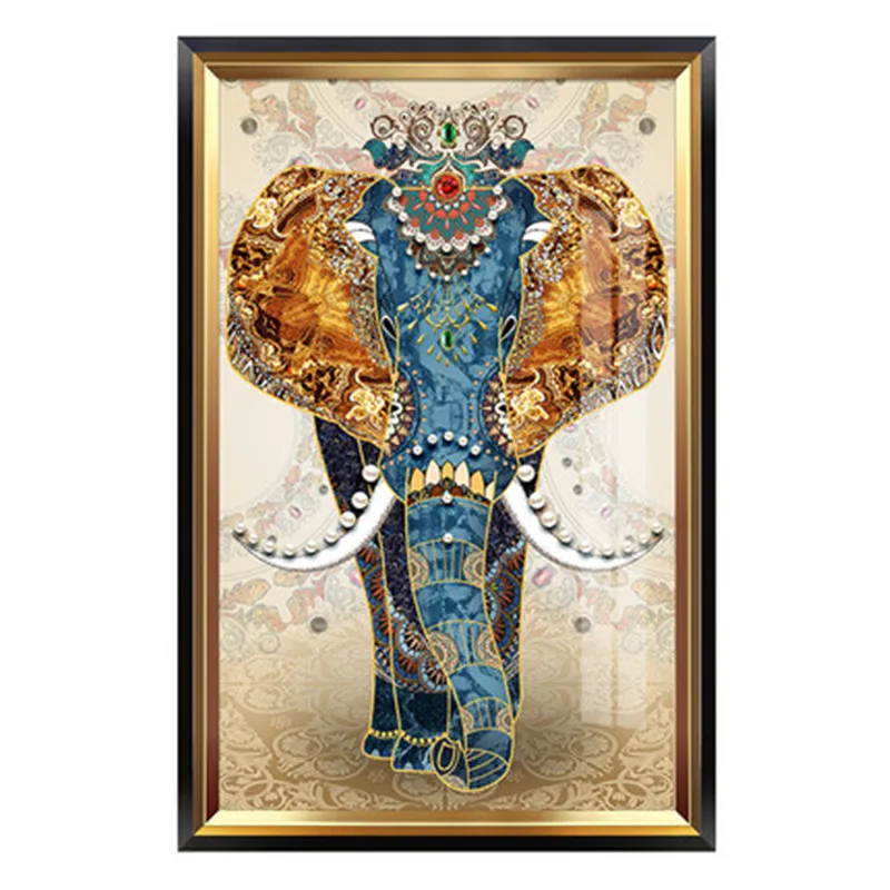

European Personality Creative Color Elephant Decorative Painting Home Porch Living Room Sofa Background Wall Painting M2179