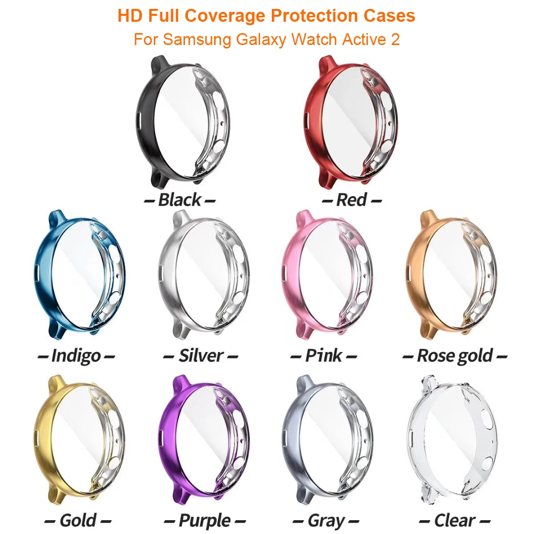 Active2 Case for Samsung galaxy watch active 2 SM-R830 SM-R820 Ultra-thin HD Full Screen Protection Cases TPU Silicone Cover