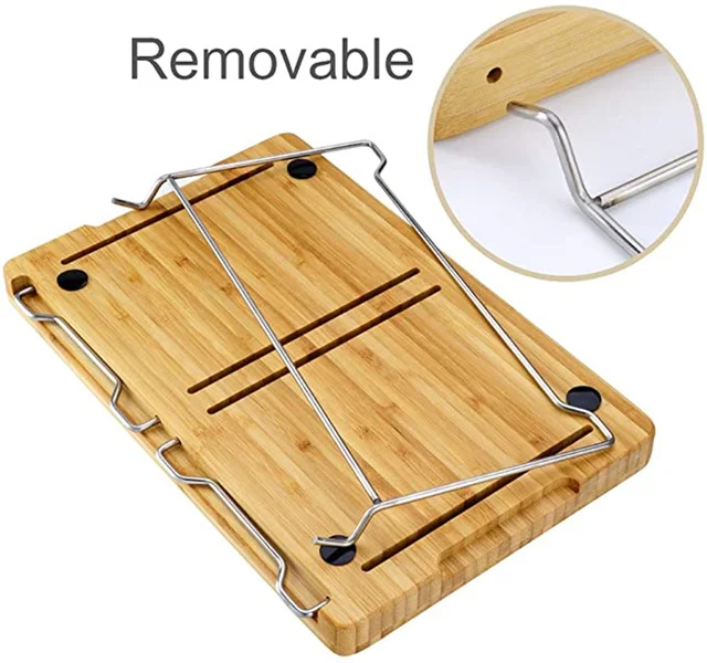 Unibos Bamboo Chopping Board with 4 BPA Free Plastic Drawer/Trays with lids Kitchen  Set-100