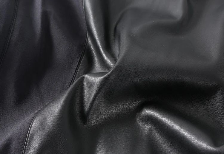 Простое мощное Черное короткое платье из синтетической кожи легкое шикарное однобортное платье с поясом из искусственной кожи платье на молнии из искусственной кожи