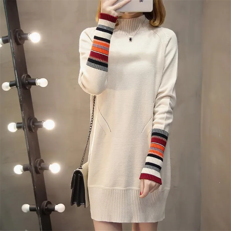 

2019 Half a Turtleneck Sweater Women Autumn Winter Women Sweaters And Pullovers Female Split tricot Jumper Pull Femme