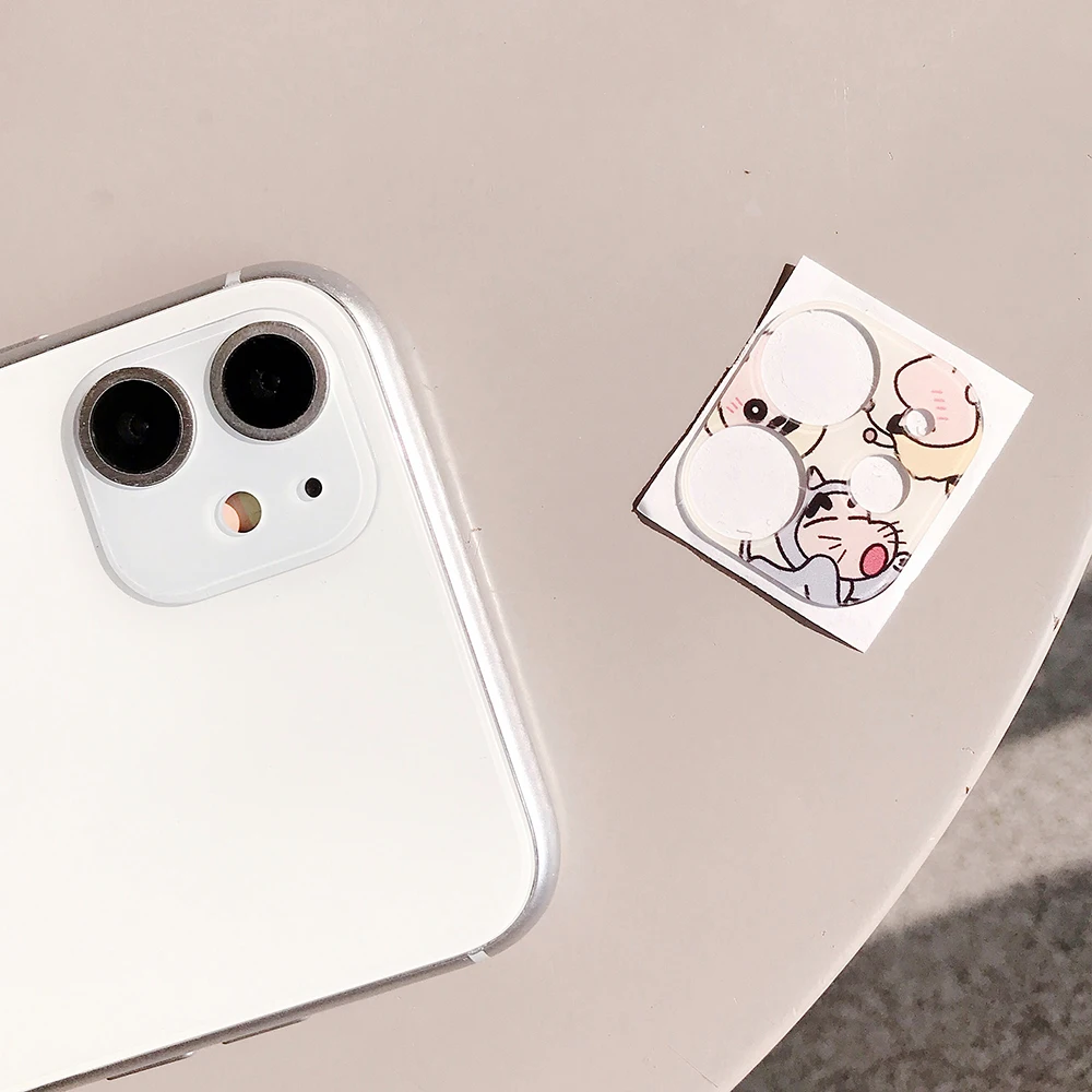 Милые забавные мультяшные наклейки на объектив для iphone 11Pro, задняя камера, чехол, мультяшная задняя камера, защитная пленка на объектив, ультратонкая - Цвет: Style 12